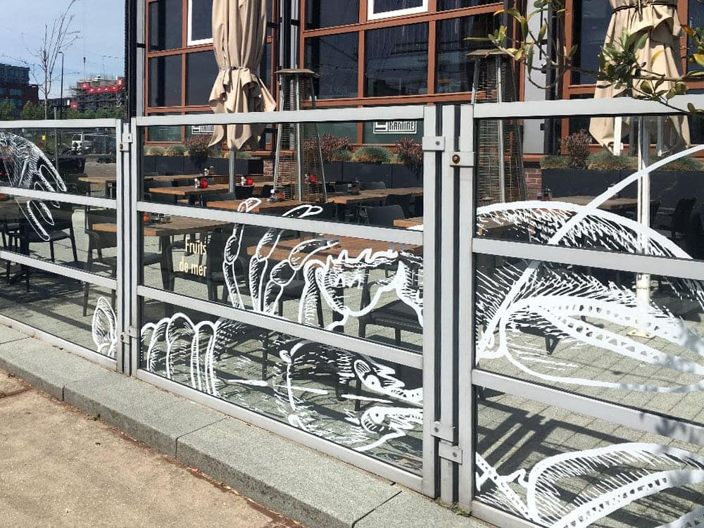 Uitgesneden folie voor terras