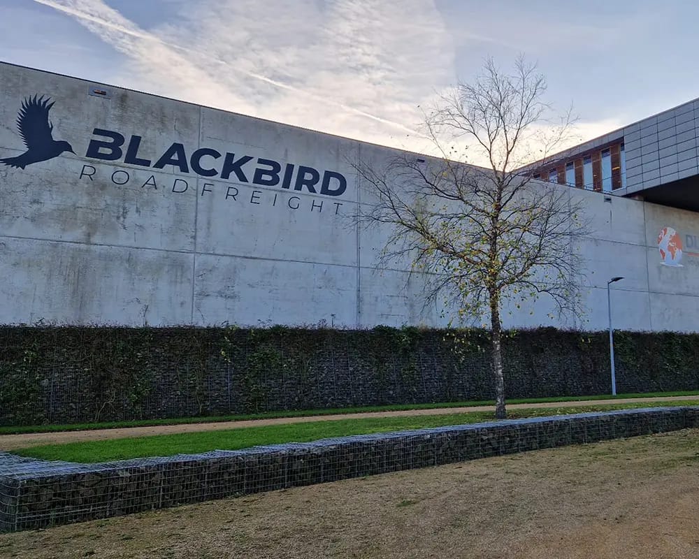 Grote sticker op beton