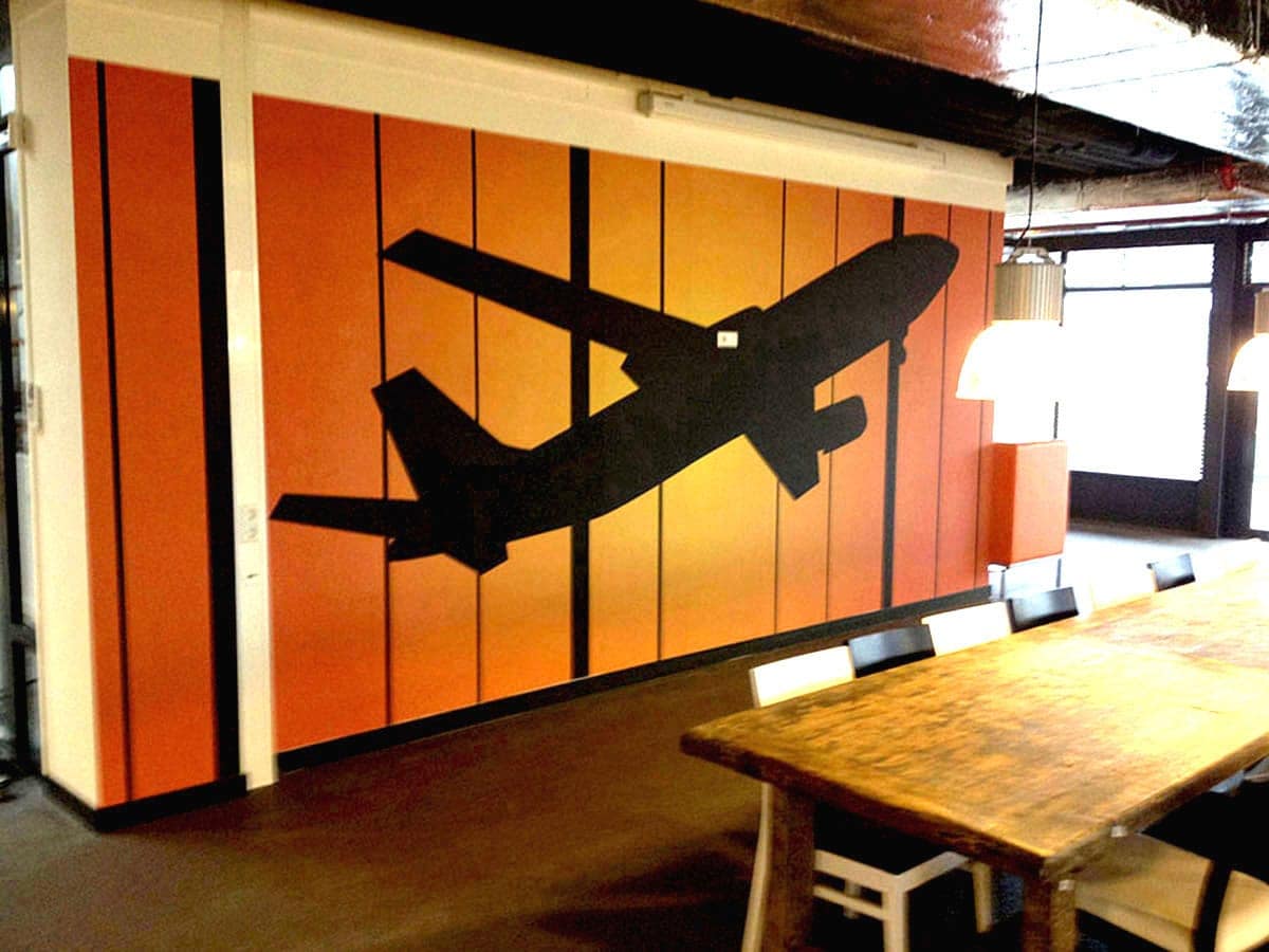 Fotobehang in de kantine