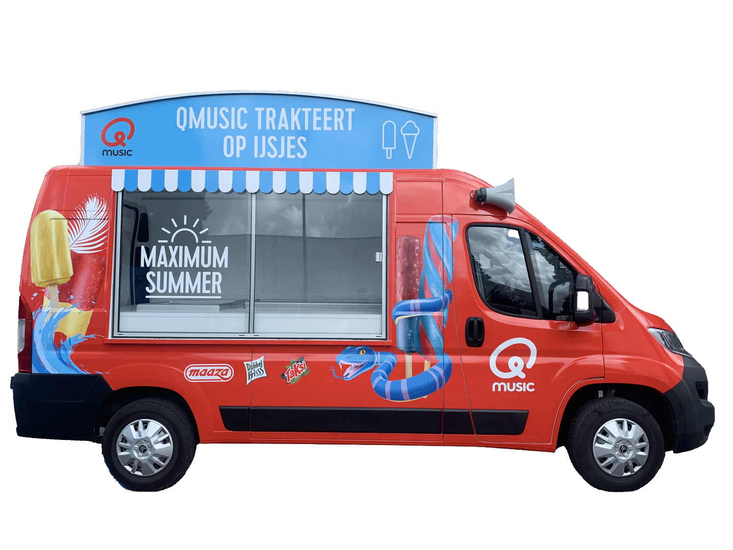 q-music-ijsco-kar-wrappen foodtruck wrappen