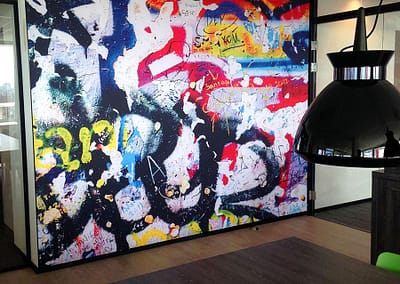 Textielwand met print