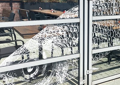 Uitgesneden folie voor terras