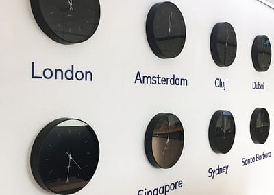 Tekst bij wereldklokken