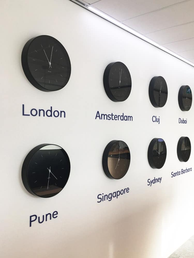 Tekst bij wereldklokken