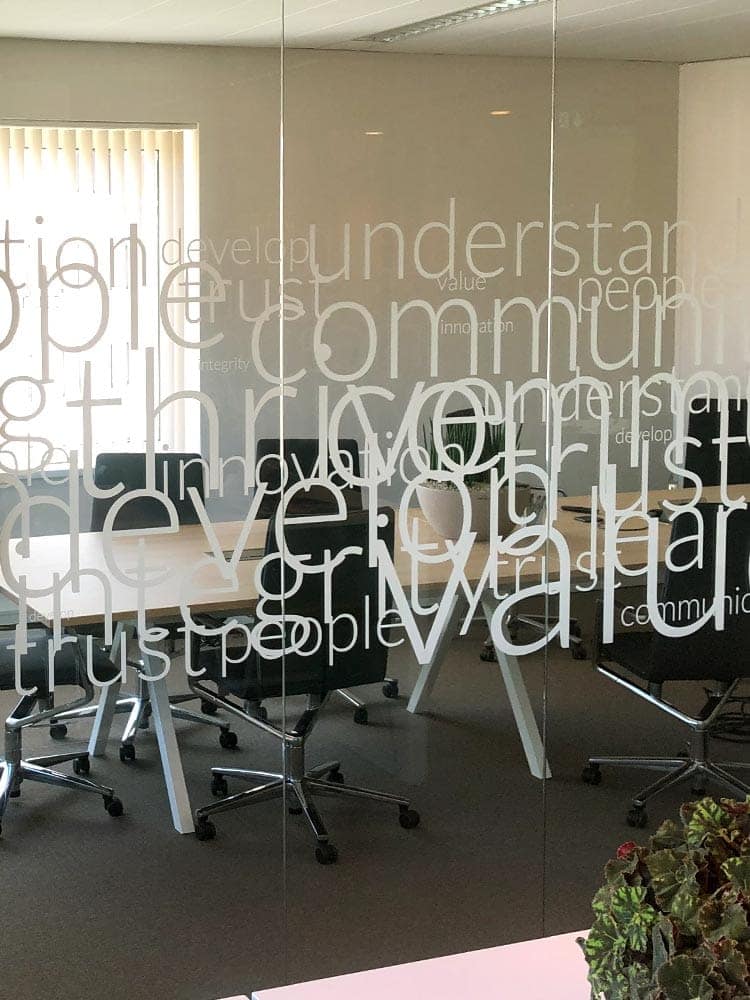 witprint op glasfolie