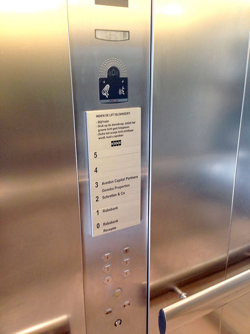 Verwisselbaar liftbordje